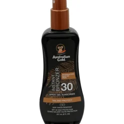 Australian Gold Tan & Protect Instant Bronzer Zonnebrand Spray Gel SPF30 237 ML