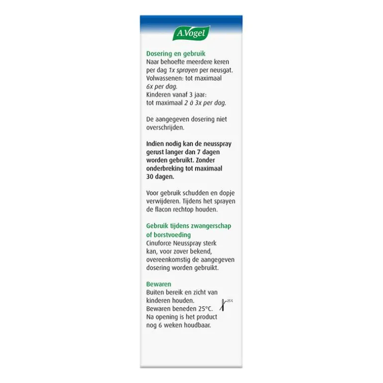 A.Vogel Cinuforce Neusspray Sterk bij Neusverkoudheid Spray 20 ML
