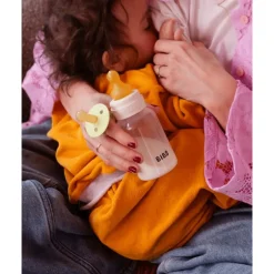 BIBS Babyfles 150 ML Sage met Latex speen en opvouwbaar trechtertje