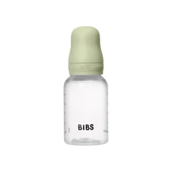 BIBS Babyfles 150 ML Sage met Latex speen en opvouwbaar trechtertje