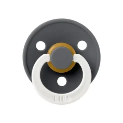 BIBS Glow in the dark Fopspeen Two Pack Natuurlijk Rubber Iron/Baby Blue Maat 2