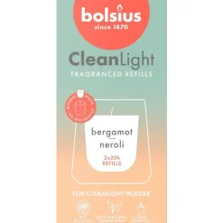 Bolsius Navulling Clean Light pack 2 Bergamot / Neroli
