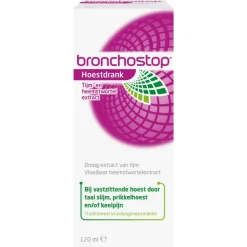 Bronchostop Hoestdrank bij Vastzittende Hoest en Keelpijn 120 ML