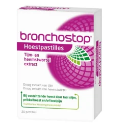 Bronchostop Hoestpastilles bij Vastzittende Hoest of Keelpijn 20 Stuks