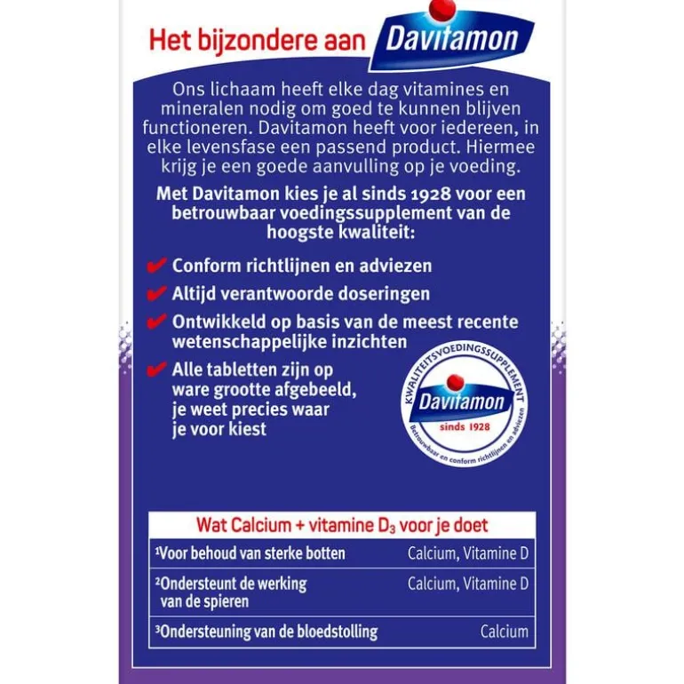 Davitamon Calcium met Vitamine D Kauwtabletten Mint