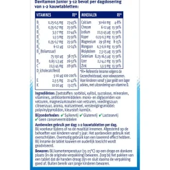 Davitamon Junior 3+ Multivitamine Kinderen Frambozensmaak 120 Kauwvitamines