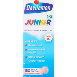Davitamon Junior 1-3 Smelttabletjes Aardbei