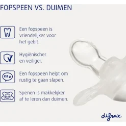 Difrax Fopspeen Natural 12 Maanden Lichtroze BPA-vrij