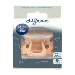 Difrax Fopspeen Natural 6 Maanden Roze/Uni BPA-vrij