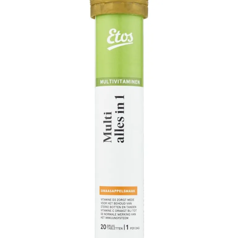 Etos Multi Alles-in-1 Bruistablet Sinaasappel 20 stuks