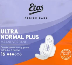 Etos Period Care Utra Normal Plus Maandverband 16 stuks