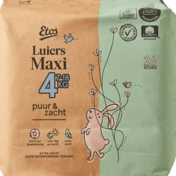 Etos Puur & Zacht Luiers Maxi Maat 4 7-18 kg 26 stuks