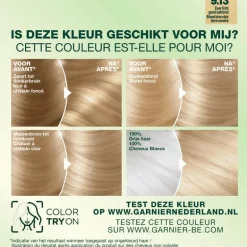 Garnier Nutrisse Crème 9.13 Zeer Licht Goud Asblond Haarverf