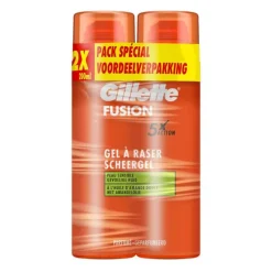 Gillette Fusion Scheergel Gevoelige Huid 200 ML 2 Stuks