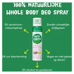 Happy Earth 100% Natural Whole Body Deo Spray Lavender Ylang 100ML
