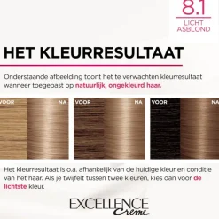 L'Oréal Paris Excellence Crème Verzorgende Crèmekleuring 8.1 Licht Asblond