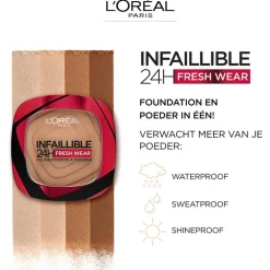 L'Oréal Paris Infaillible 24H Fresh Wear Foundation in a Powder 245 Golden Honey