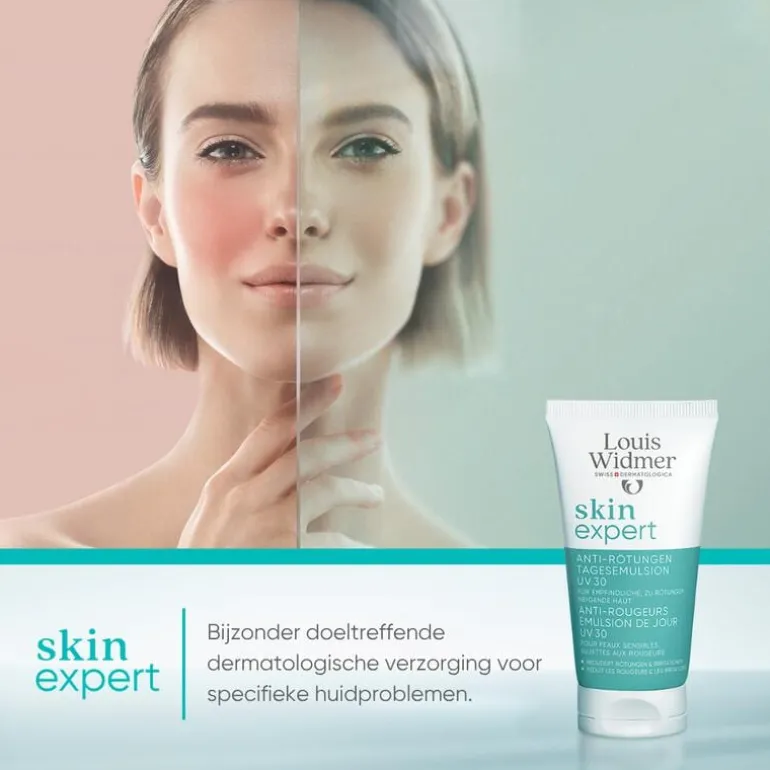 Louis Widmer Skinexpert Anti-Roodheid Dagemulsie UV SPF30 Zonder Parfum 50 ML
