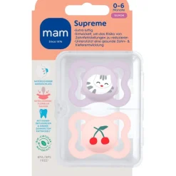 MAM Supreme Fopspenen 0-6 maanden Pink 2 stuks