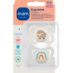 MAM Supreme Fopspenen 0-6 maanden Uni 2 stuks