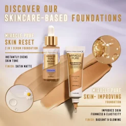 Max Factor Miracle Pure Serum Foundation 60-80 Light To Medium 30 ML