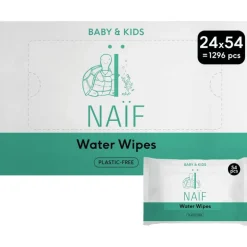 Naïf Plasticvrije Water Billendoekjes 24x54 stuks