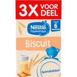 Nestlé Baby PyjamaPapje Biscuit 6+ 3x250 ml