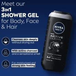 NIVEA MEN Active Clean 3-in-1 Douchegel 500 ML
