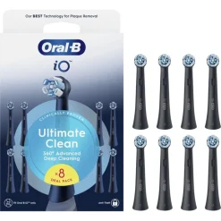 Oral-B iO Ultimate Clean Opzetborstels Zwart - 8 Stuks