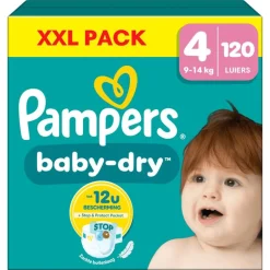Pampers Baby Dry XXL Pack Luiers Maat 4 9-14 KG 120 Stuks