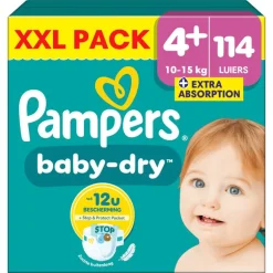 Pampers Baby Dry XXL Pack Luiers Maat 4+ 10-15 KG 114 Stuks