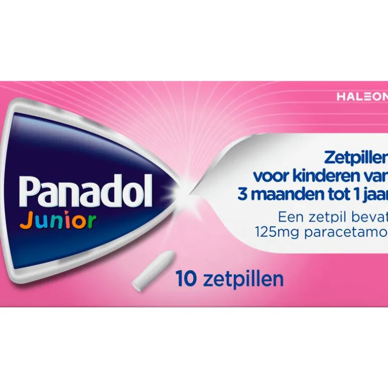 Panadol Junior Zetpillen 125 mg Paracetemol voor Kinderen van 3 maanden tot 1 jaar