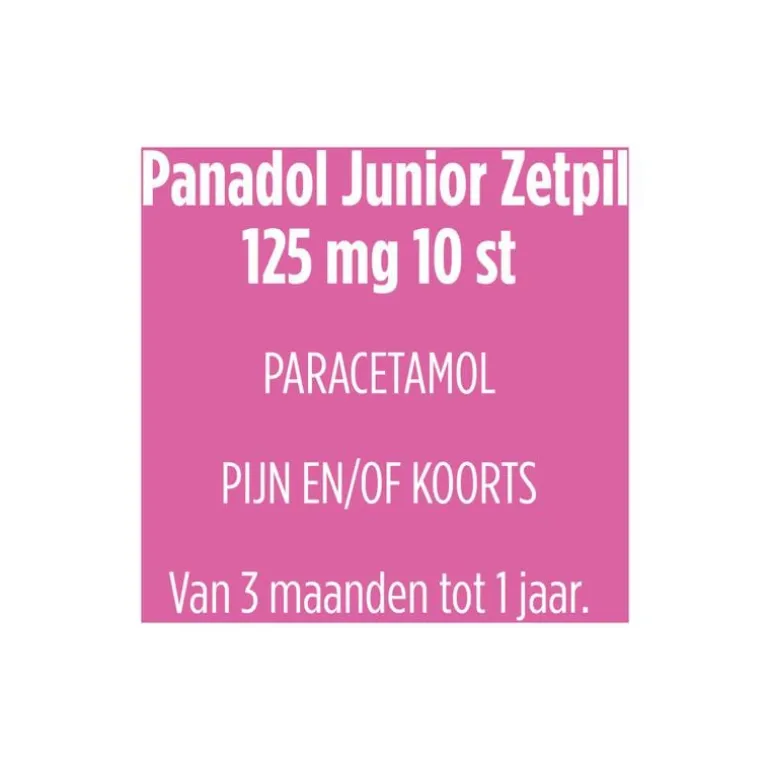 Panadol Junior Zetpillen 125 mg Paracetemol voor Kinderen van 3 maanden tot 1 jaar