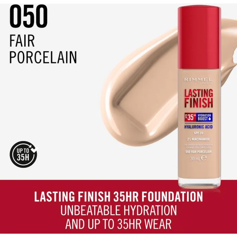 Rimmel Lasting Finish 35Hr Foundation 050 Fair Porcelain