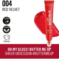 Rimmel Oh My Gloss Butter Me Up Lip Butter - Rood - 004 Red Velvet