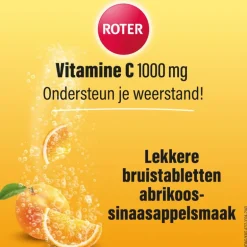 Roter Vitamine C Bruis 1000 mg Abrikoos-Sinaasappel 40 bruistabletten