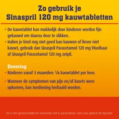 Sinaspril Paracetamol Kauwtabletten 10 stuks