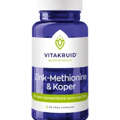 Vitakruid Zink Methionine & Koper - 90 vegan capsules